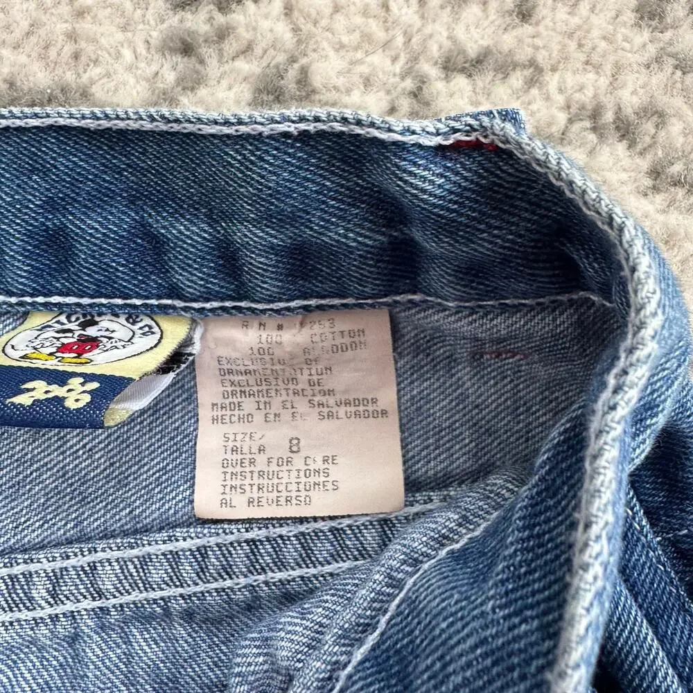 Vtg Y2K Youth Disney Mickey & Co Denim Embroidered Jeans Size 8